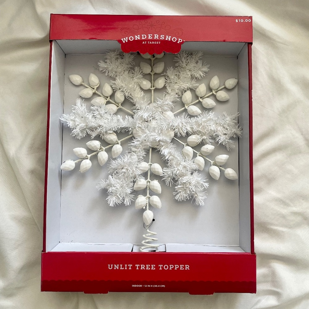 Wondershop Target Snowflake Unlit Christmas Tree Topper New in Box